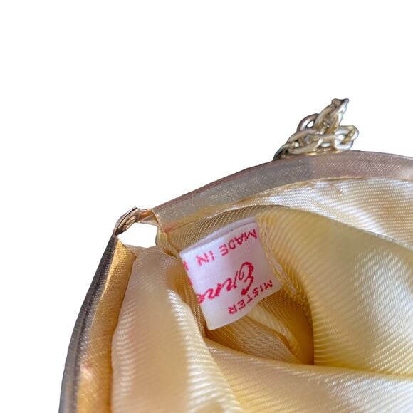 Mister Ernest Vintage Cream Gold Beaded Coin Purse Handbag Mini Bag - Picture 5 of 7